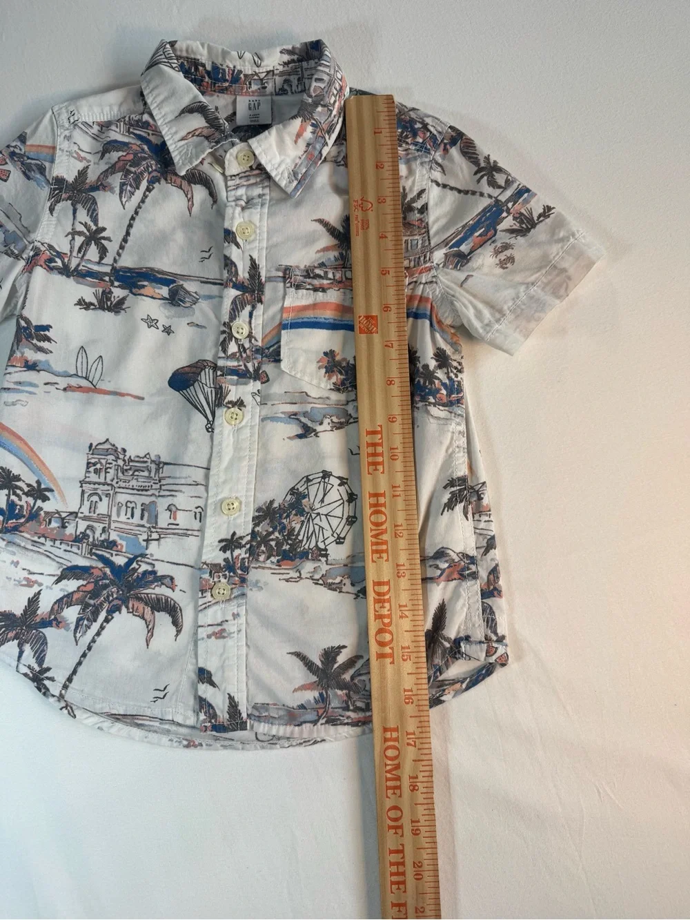 Baby Gap Toddler Boys 4T Tropical Resort Printed Short Sleeve Button Down Shirt